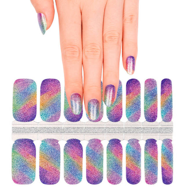 Factory Price Beautiful Girls Nail Wraps Hand Nails Colorful Nail Polish Stickers