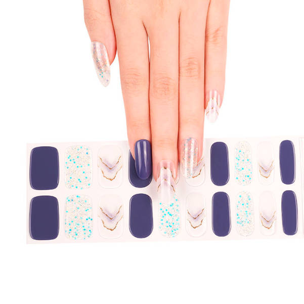 Gel Nail Stickers Self Adhesive Semi Cured Gel Nail Polish Strips