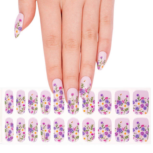 Waterproof Semi-Cured UV Lamp Gel Nail Stickers & Decals Long-Lasting Gel Wraps Polish Sticker